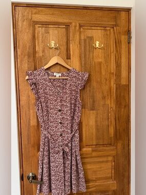 Monteau Rust Floral Button-Front Dress
